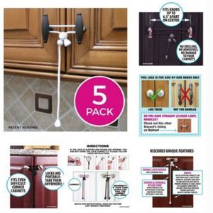 Kiscords Original Childproof Cabinet Locks 5 Pack